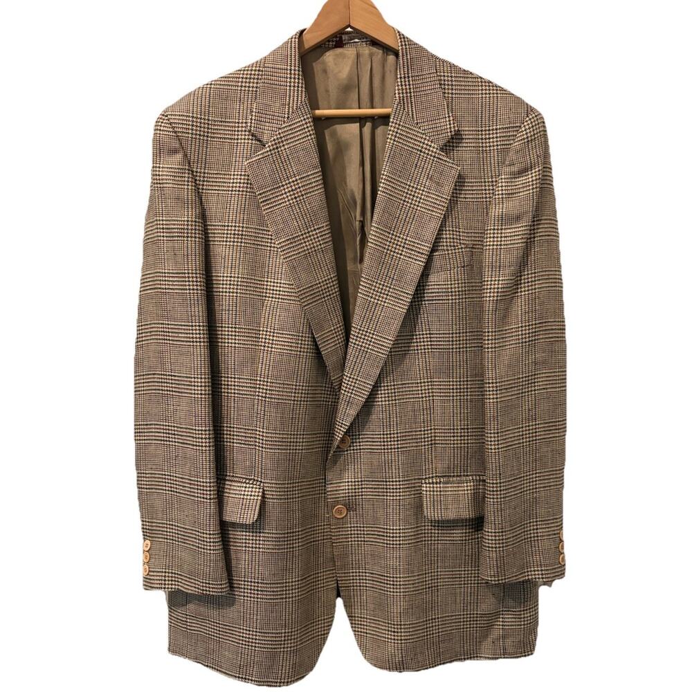 Botany 500 Blazer Sport Coat Textured 100% Silk Vintage Union USA Made Mens 45L